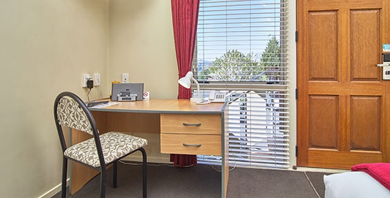 study table and chair in the room